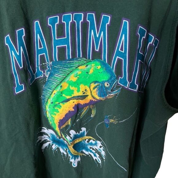 VTG Mahi-mahi Pop Graphic Fishing Tank Top USA XL - Picture 2 of 5